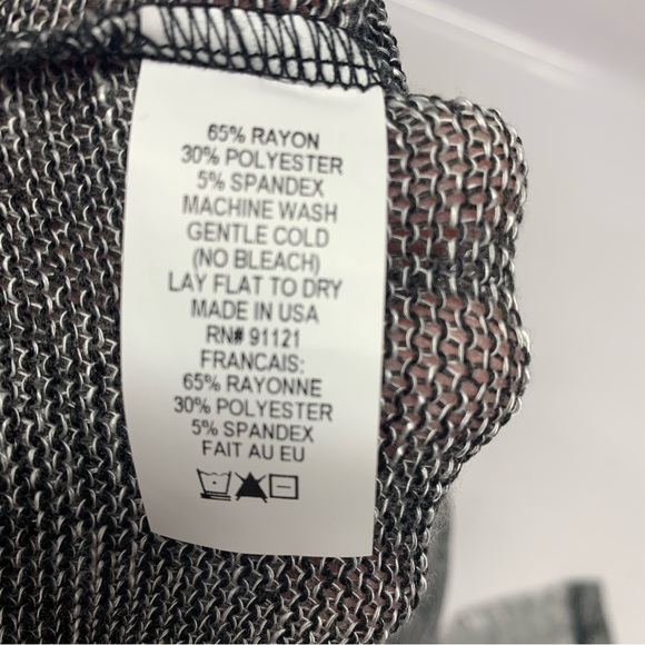 Vtg Sno Skins Thin Waffle Knit Top  Woman Medium Gray Oversize Light Stretch - Picture 8 of 10